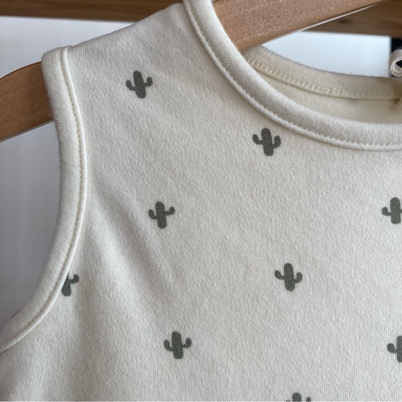 Quincy Mae Cream Green Cactus Jersey Sleep Bag - Picture 7 of 14